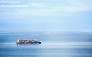 container vessel on the sea